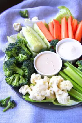 Tahini and Cashew Dip with Vegetable Sticks
