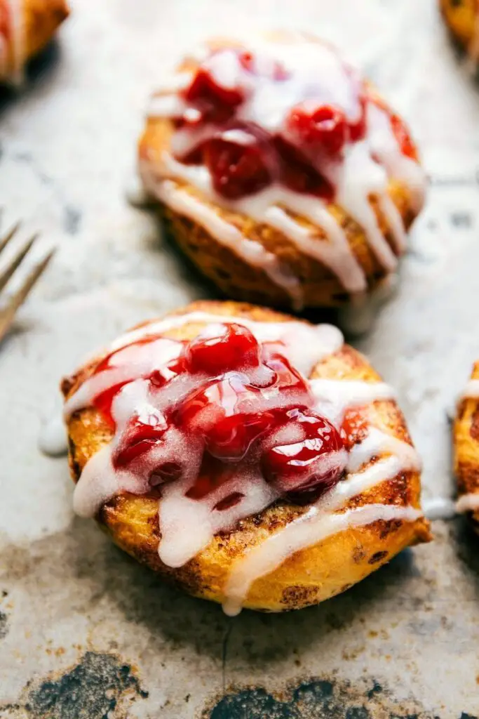 30 – MINUTE CINNAMON ROLL CHERRY DANISHES by CHELSEA’S MESSY APRON