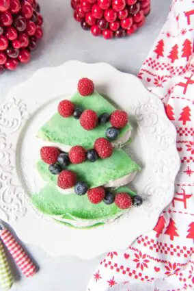 CHRISTMAS TREE CREPES WITH GINGERBREAD SPICE WHIPPED CREAM by HOUSE OF NASH EATS