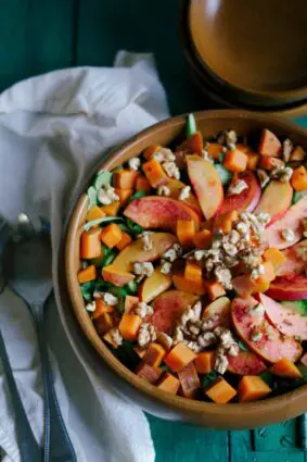 Nectarine + Sweet Potato Summer Salad With Garlicky Lime Dressing