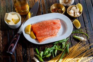 Salmon prepared for a marinade. Credit: Unsplash