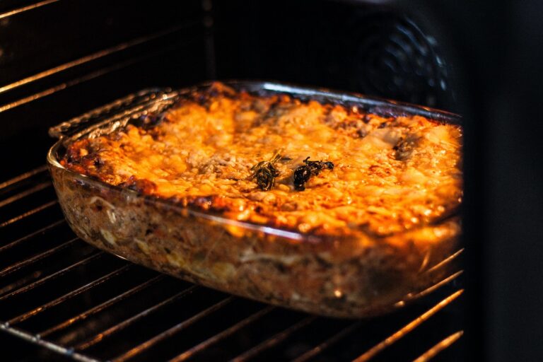 Cooking a defrosted lasagna in the oven. Credit: Unsplash