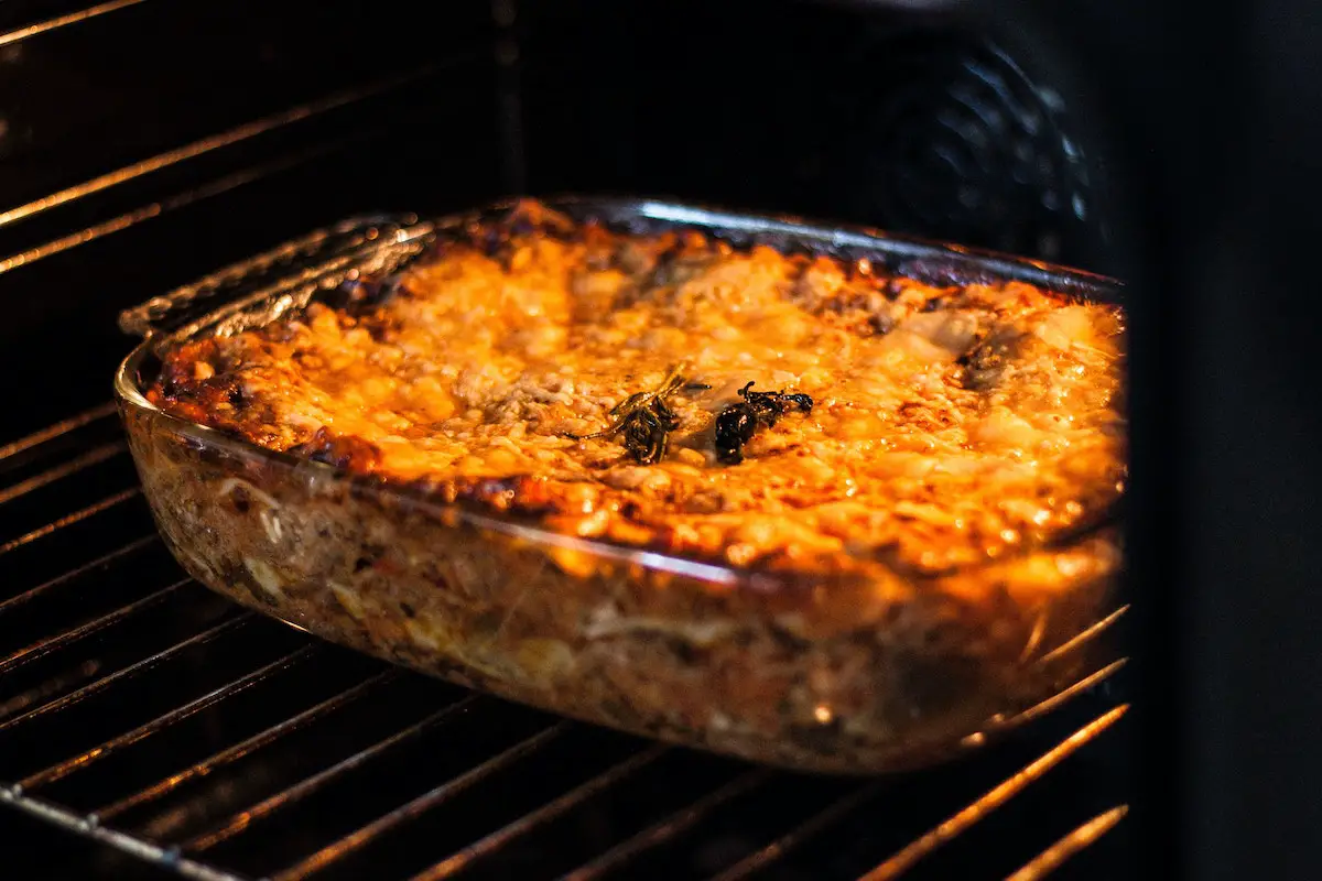 Cooking a defrosted lasagna in the oven. Credit: Unsplash