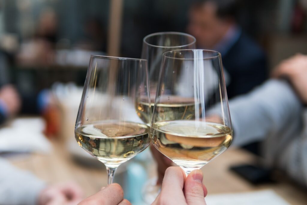 Glasses of white wine - cheers! Credit: Unsplash