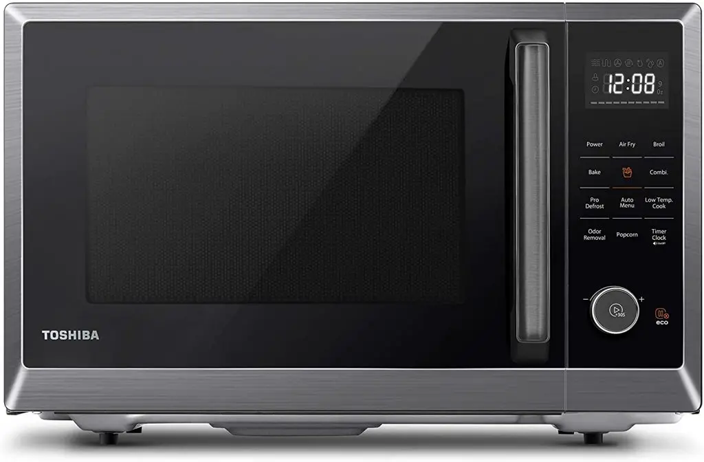 Toshiba ML2 E10SA Multi-functional Air Fryer Microwave Oven Combo Black Exterior.
