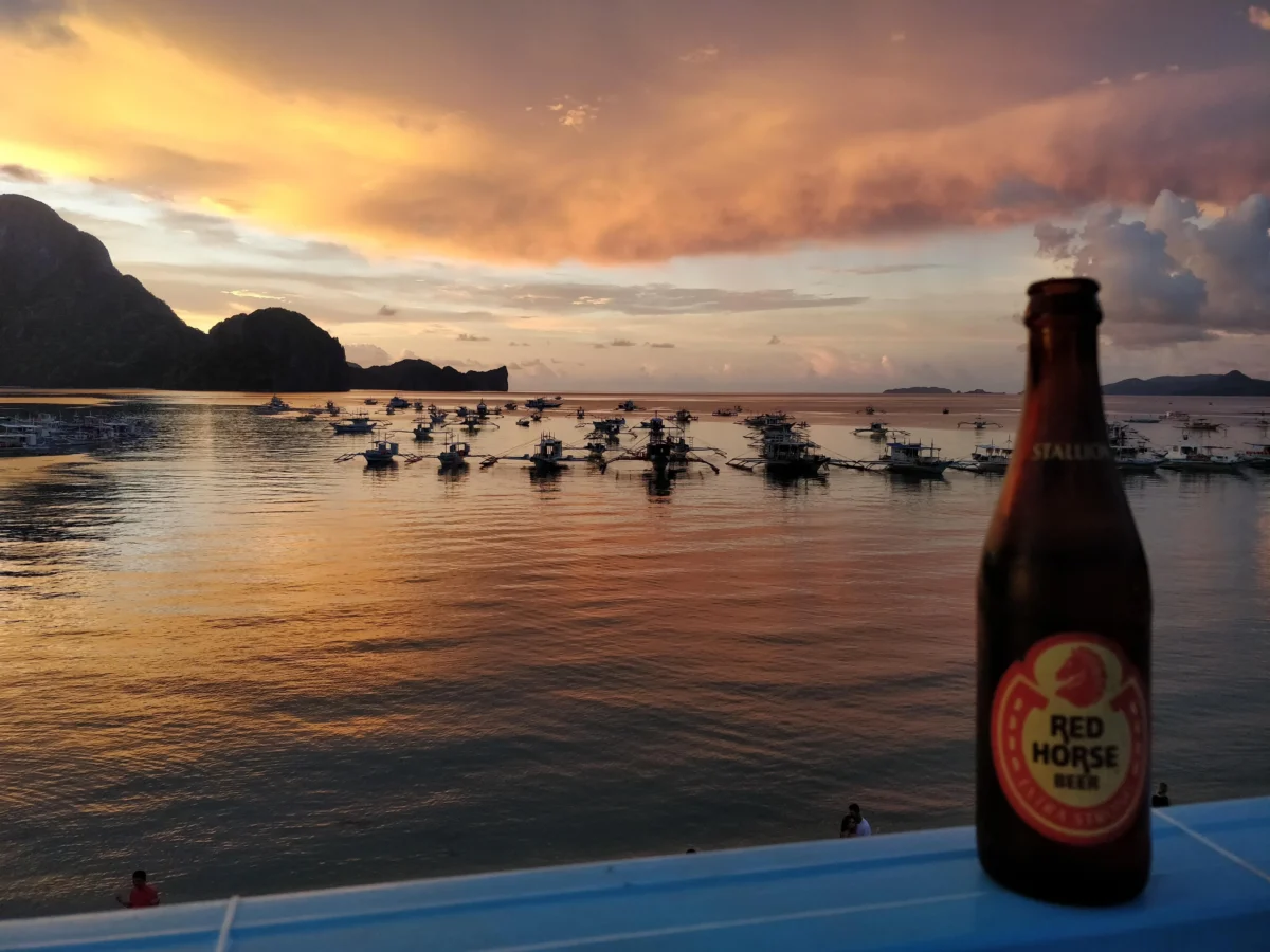 Red Horse beer with a sunset background. Credit: Unknown