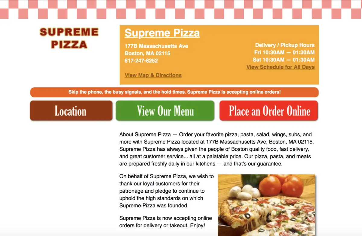 Supreme Pizza Pasta / supremepizzapasta.com