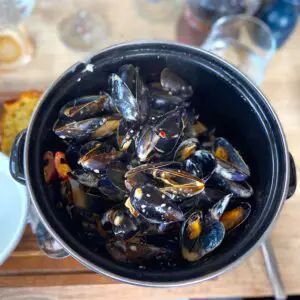Image of black mussels when I last ate out.