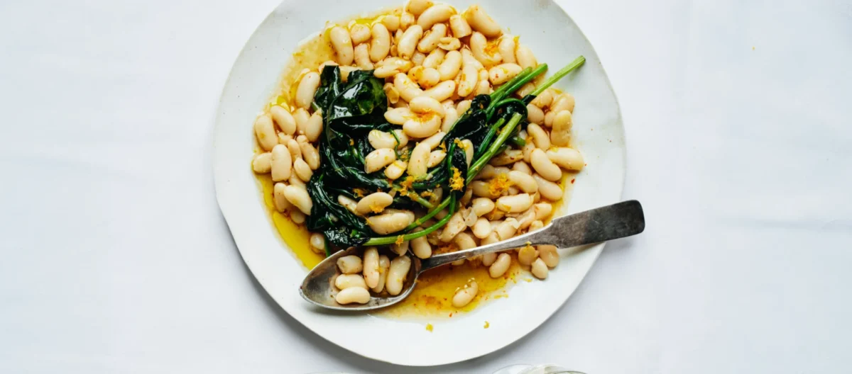 Cannellini beans with spinach. Credit: Bon Appetit