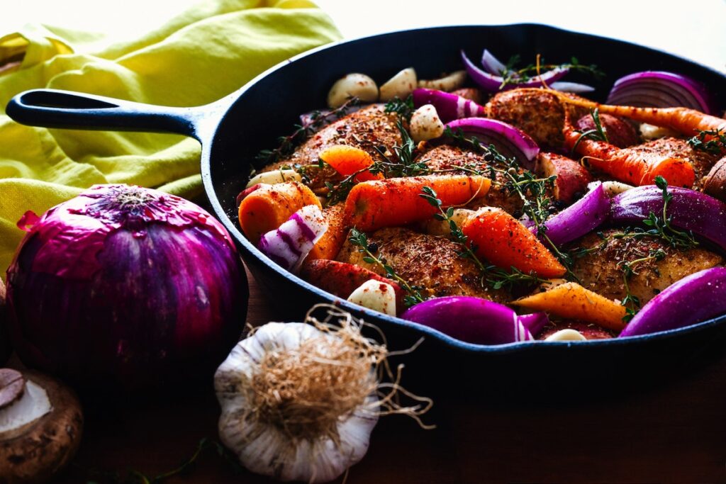 Vegetables in a French skillet. Credit: Unsplash