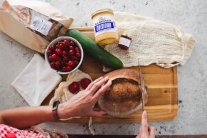 Cutting zucchini bread. Credit: Unsplash