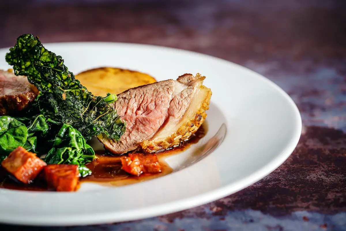 Duck breast cooked on a plate. Credit: Unsplash