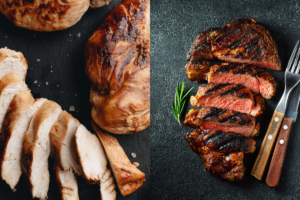 Chicken vs Steak. Credit; YTF