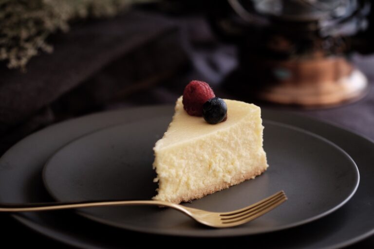 Grainy cheesecake.
