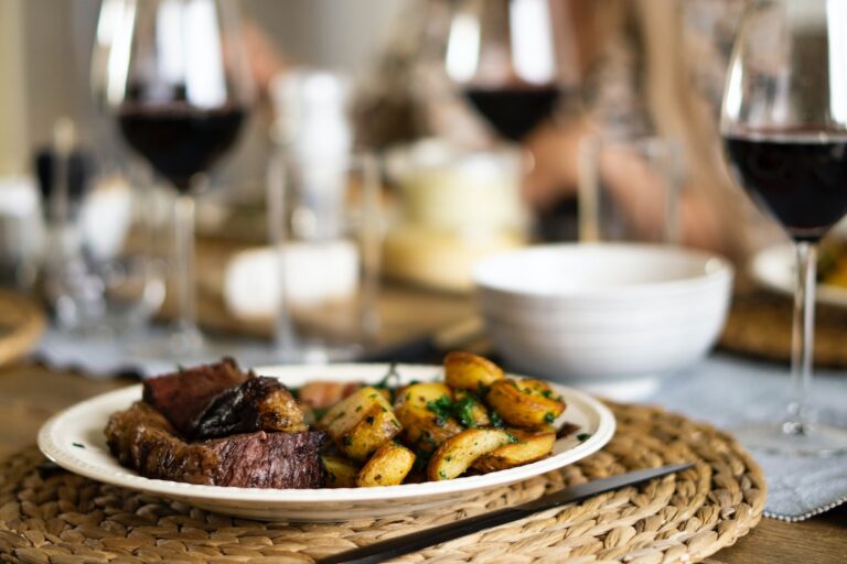 Red wine with steak. Credit: Unsplash