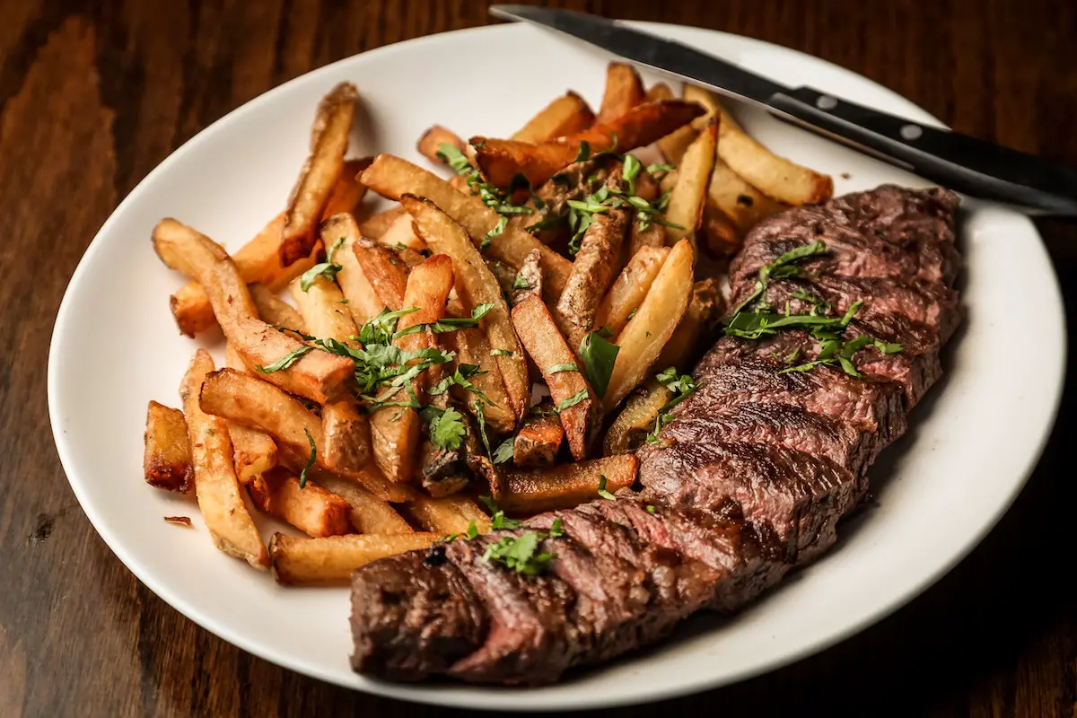 Steak with fries. Credit: Unsplash