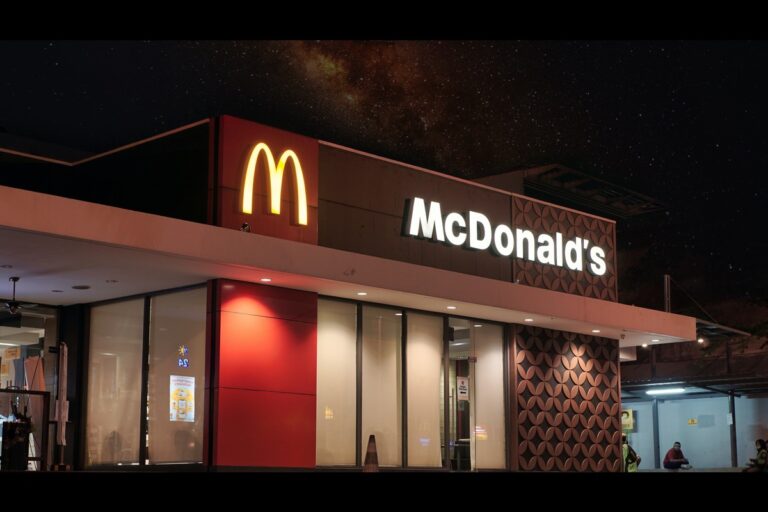 Fast food shop front of McDonald's.