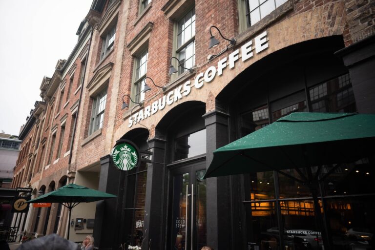 Front of Starbucks shop.